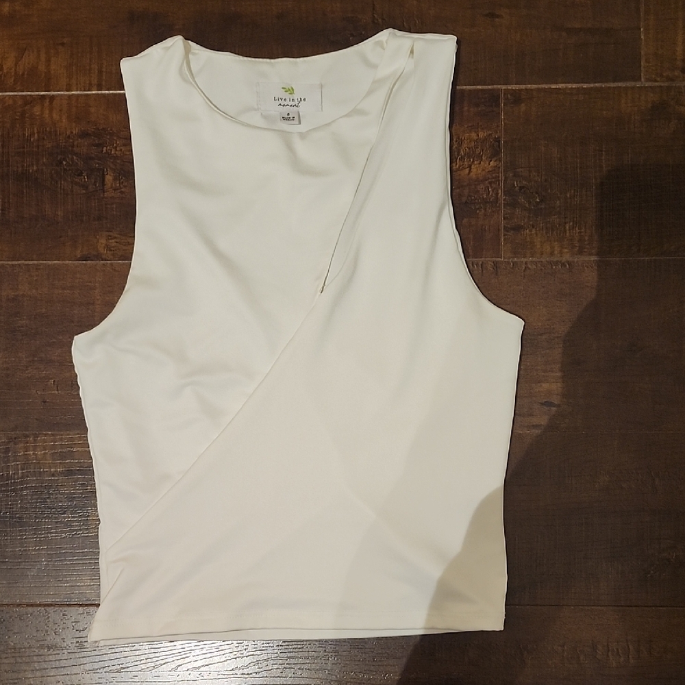 White Tank Top With Cut Out